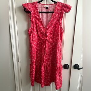 Universal Thread Red Floral V-Neck Dress